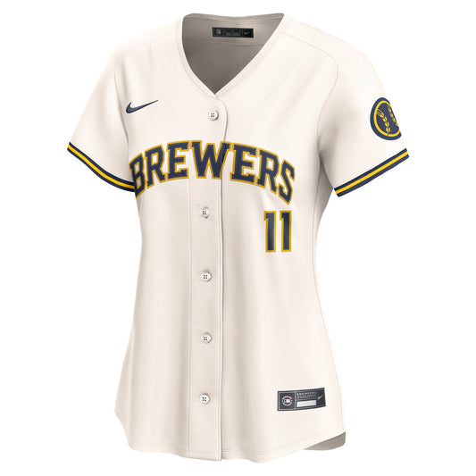 Jackson Chourio Milwaukee Brewers Nike Women's Home Limited Player Jersey - Cream