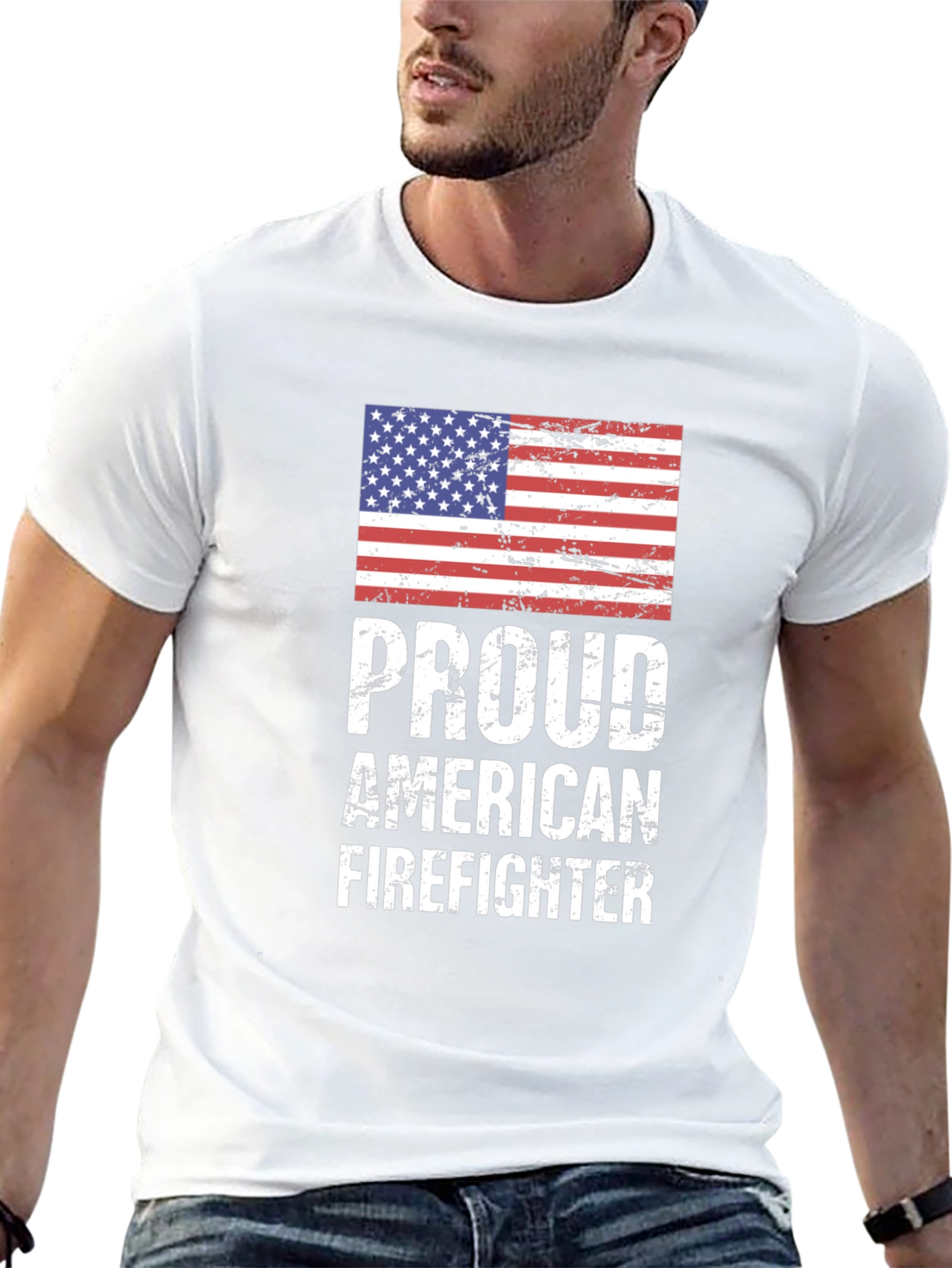 Proud American Firefighter Graphic T-Shirt