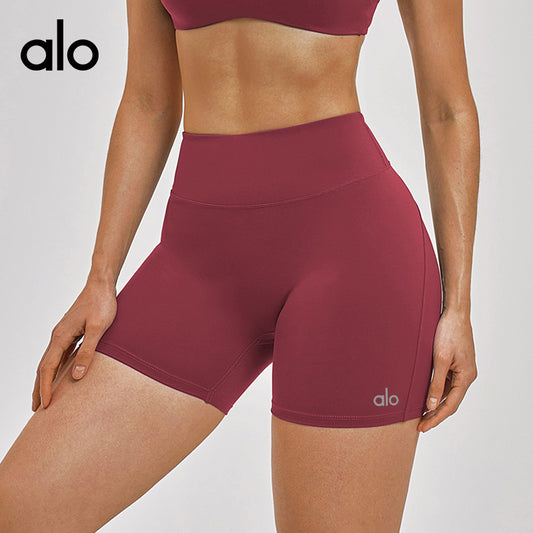 Alo Yoga Brushed High Waist Tight Hip Lifting Yoga Pants, Running Fitness Sports Shorts