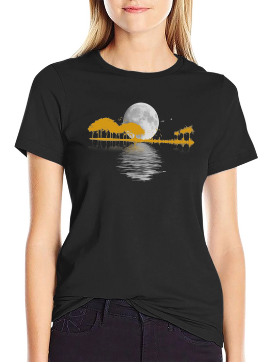 Moonlit Trees Graphic T-Shirt - Black