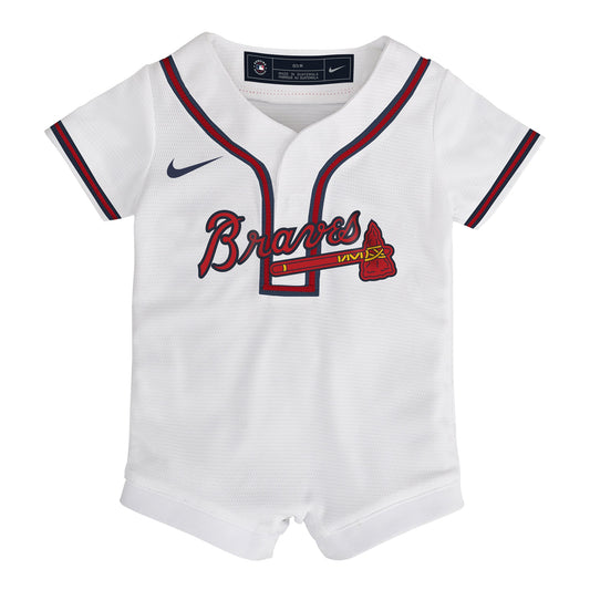 Atlanta Braves Nike Newborn & Infant Home Replica Romper Jersey - White