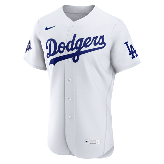 Los Angeles Dodgers Nike Home Sponsor Patch Authentic Jersey - White