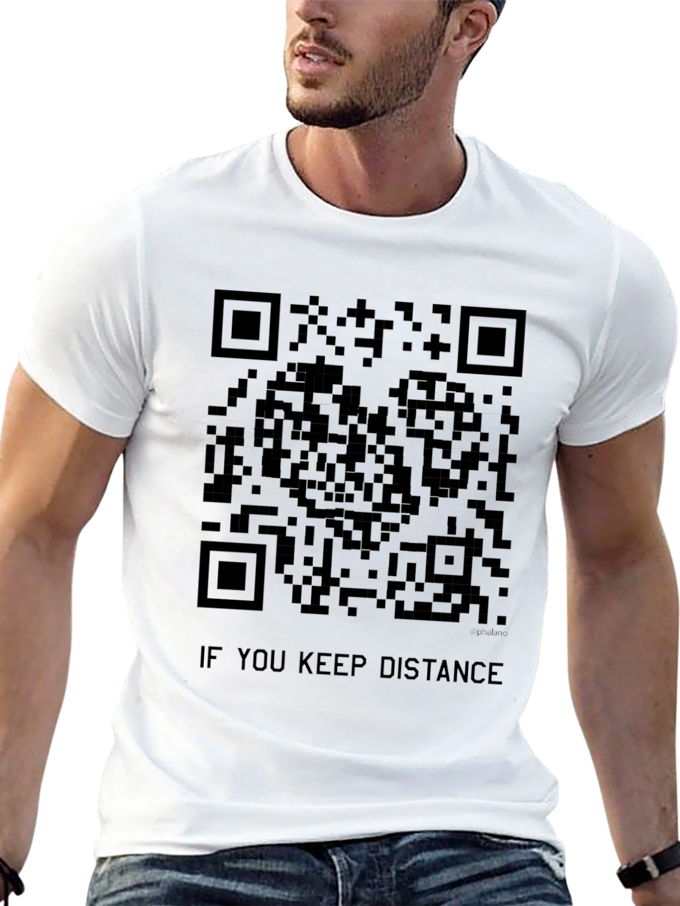 Social Distance QR Code T-Shirt - Stay Safe!