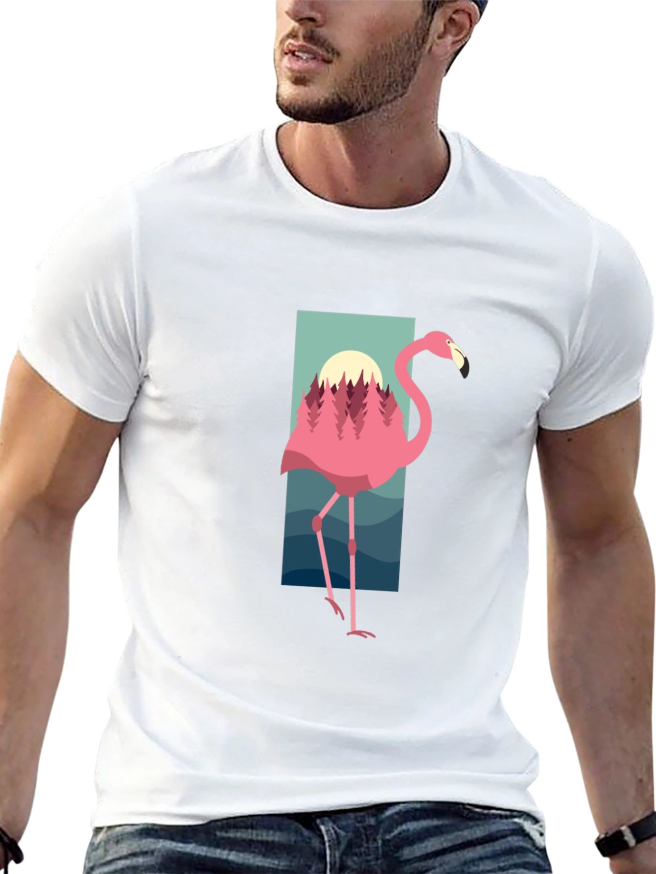 Flamingo Graphic Tee - Tropical Style
