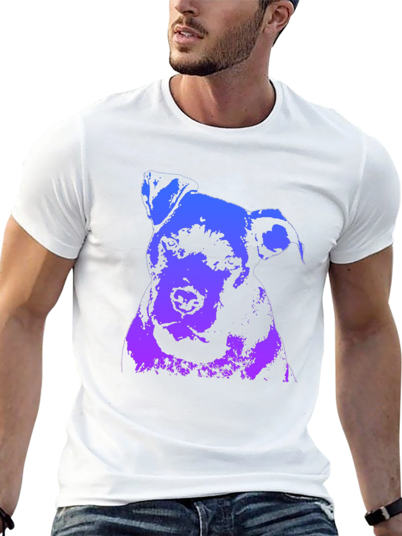 Dog Graphic Print Crew Neck T-Shirt