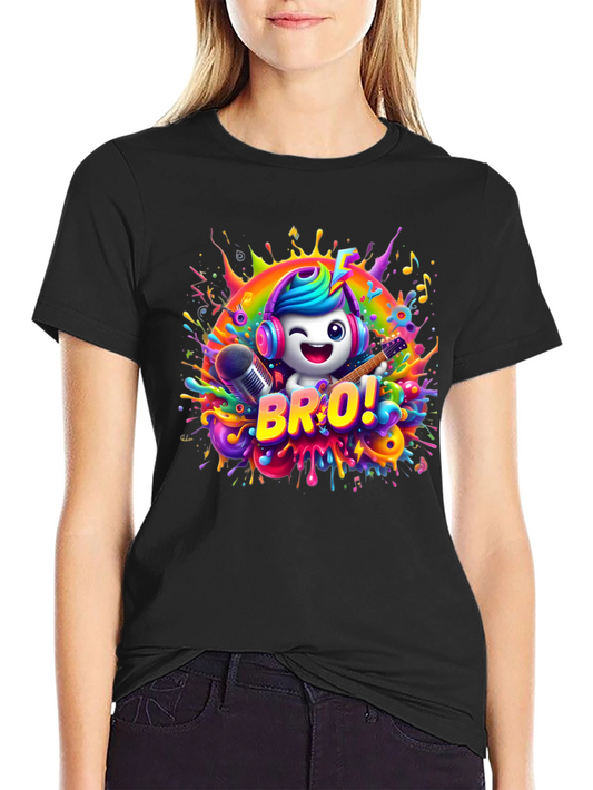 Colorful BRO! Cartoon Character T-Shirt