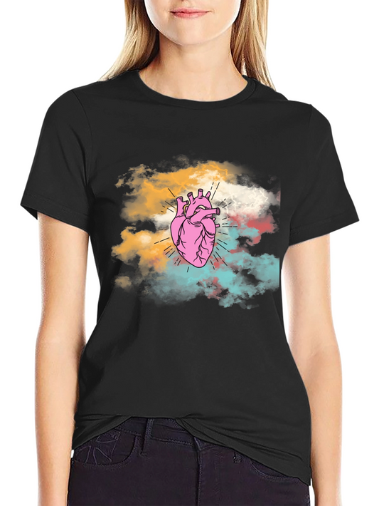 Anatomical Heart Graphic Tee - Unique Cloud Design T-Shirt