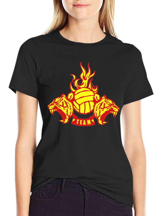 Fiery Tigers Volleyball Team T-Shirt - Black