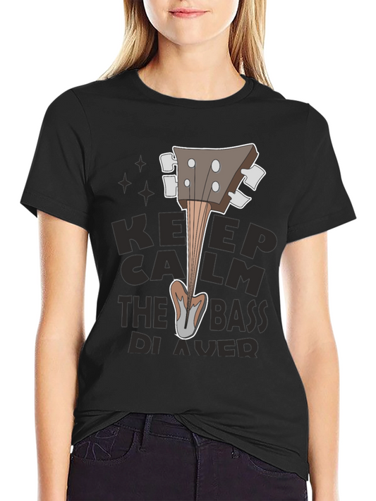 Keep Calm Bass Player Black T-Shirt