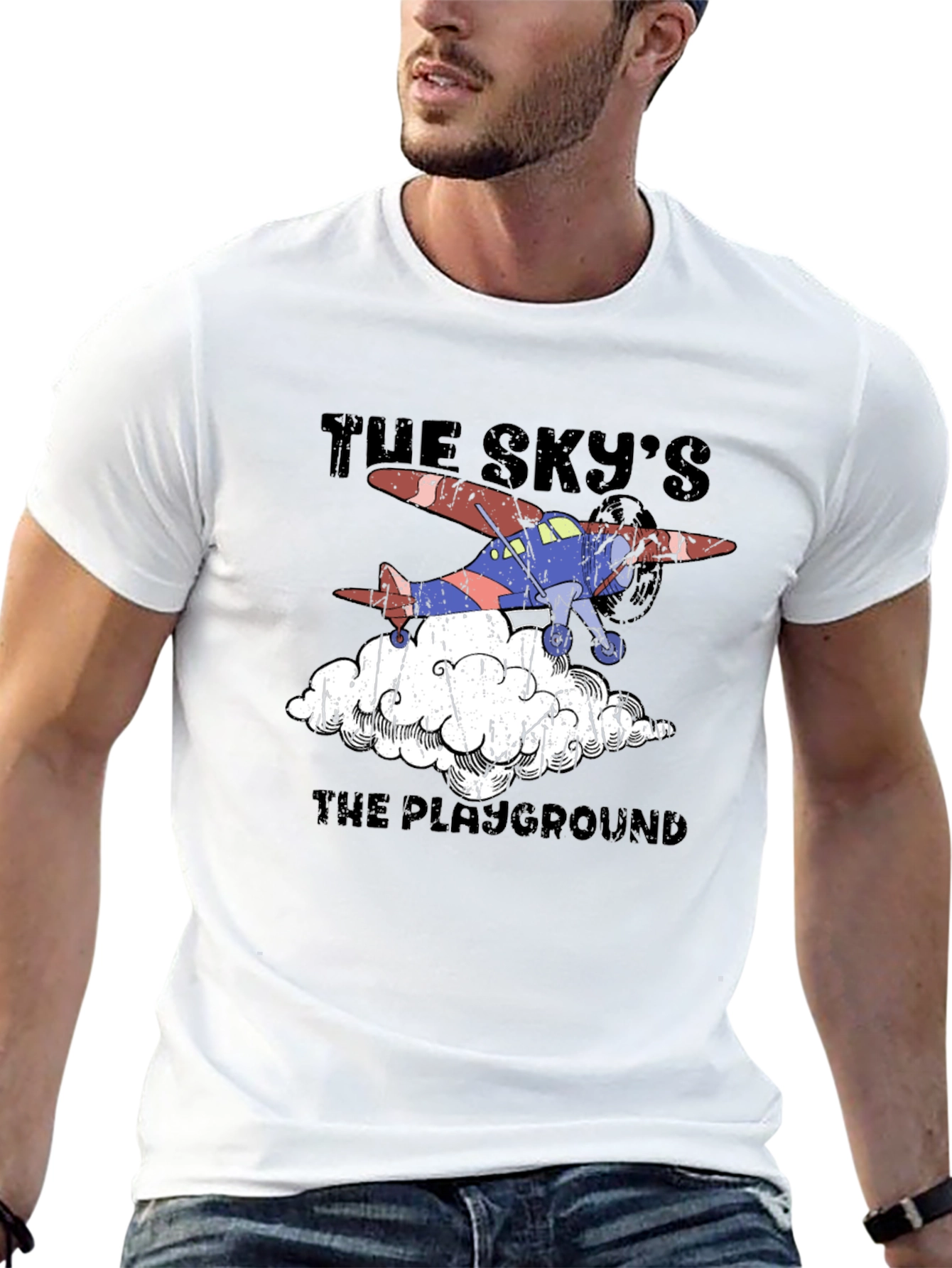 Skys The Playground Airplane Graphic T-Shirt