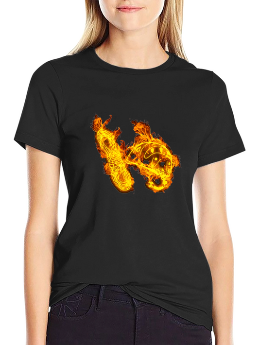 Fiery Climbing Gear Graphic Tee - Black Cotton Shirt