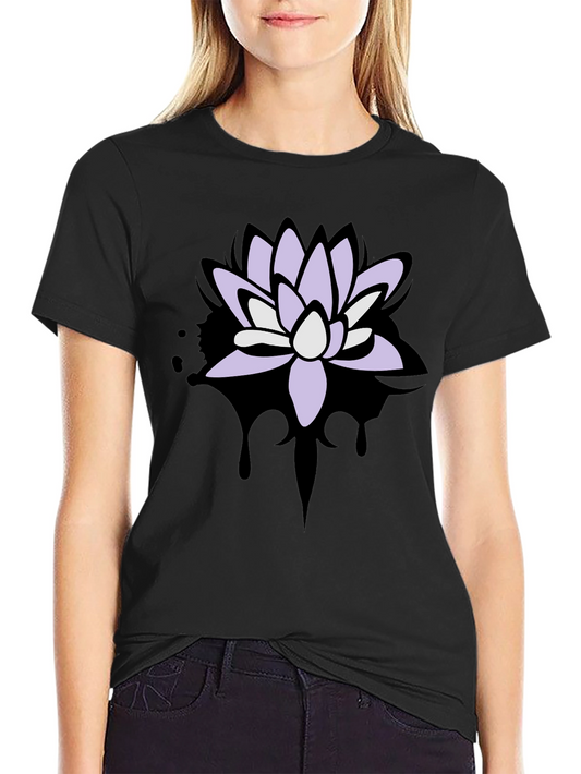 Lotus Flower Graphic T-Shirt - Mens Black Tee
