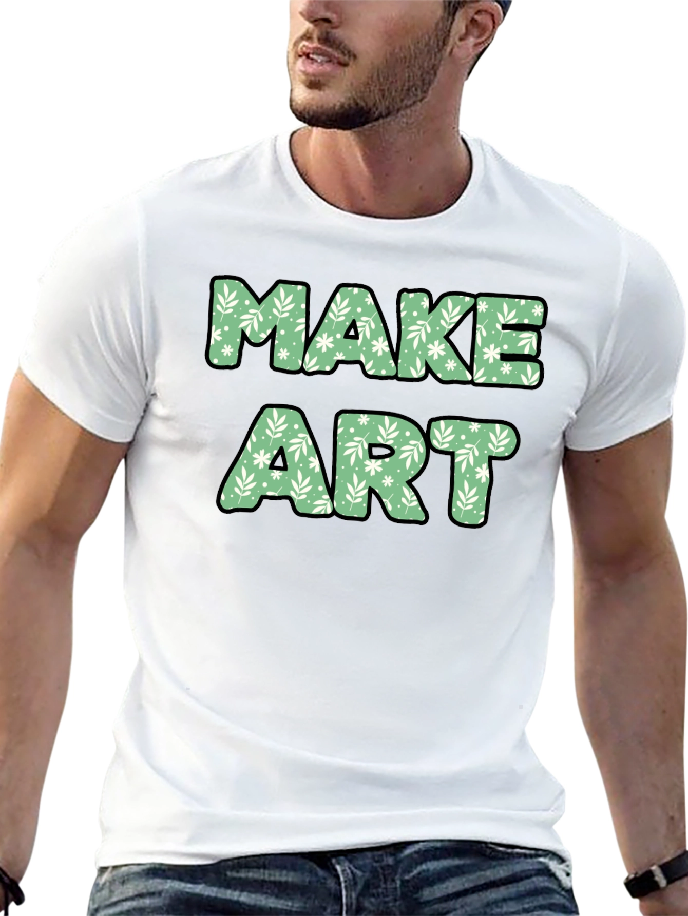 Make Art Floral Tee - Creative Expression T-Shirt