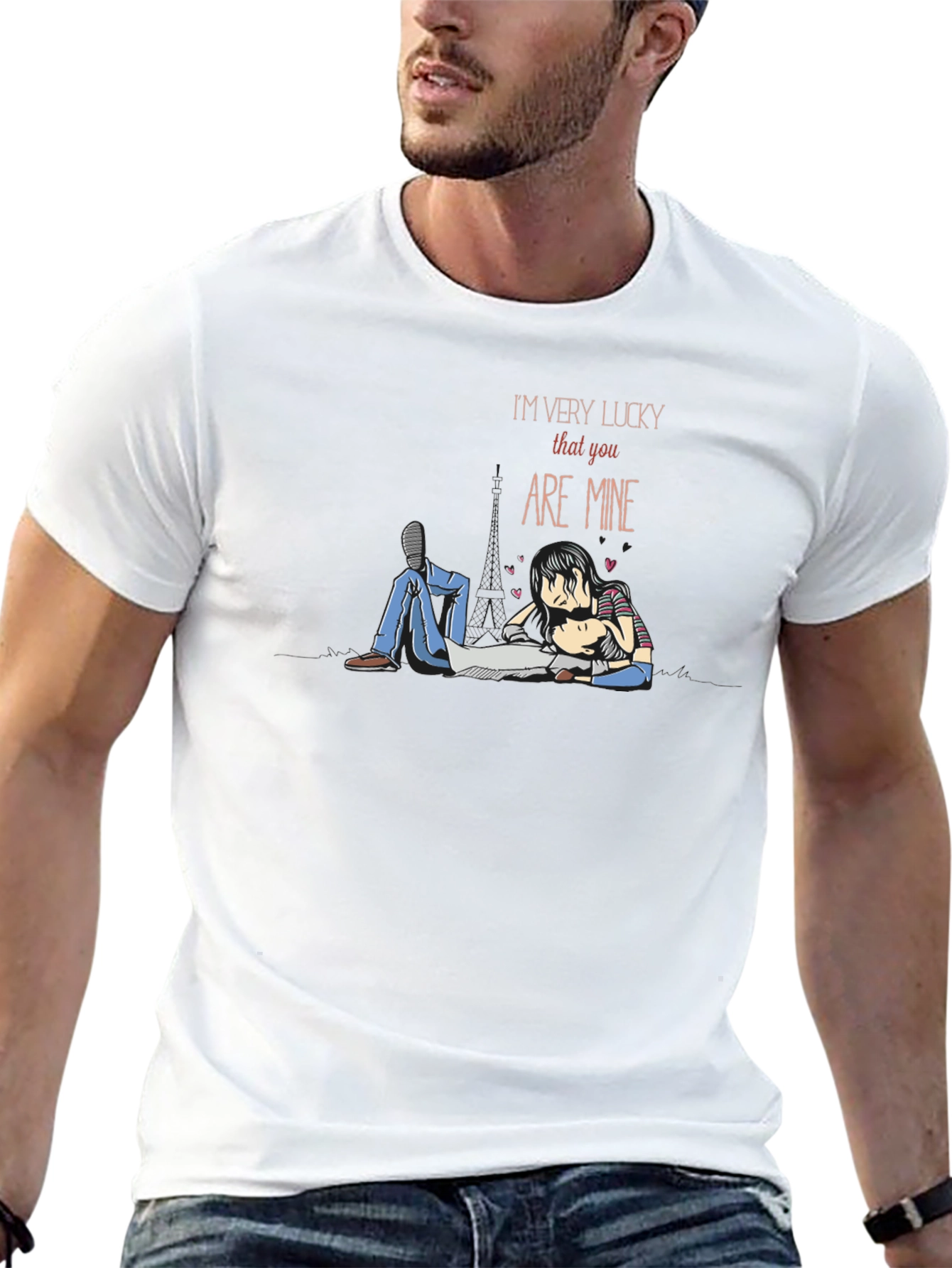 Lucky in Love Graphic Tee - Romantic Couple T-Shirt