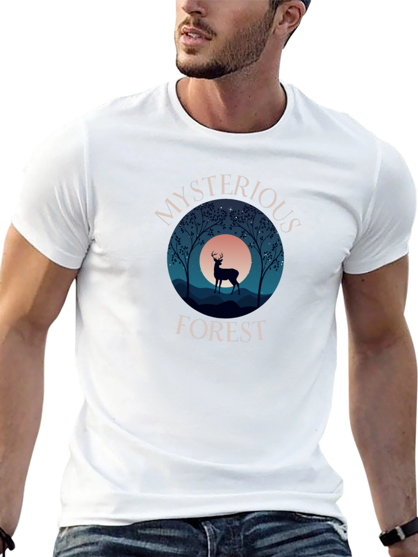 Mysterious Forest Graphic Tee - Black
