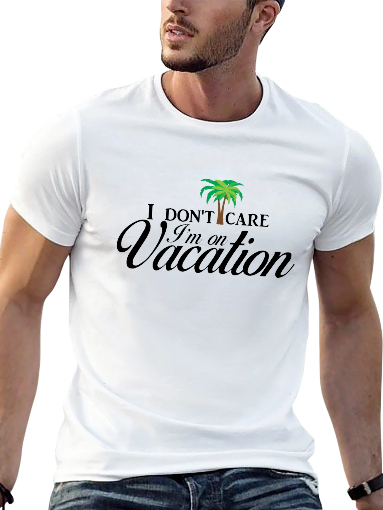 Vacation Mode T-Shirt - Relaxed Fit Black Tee