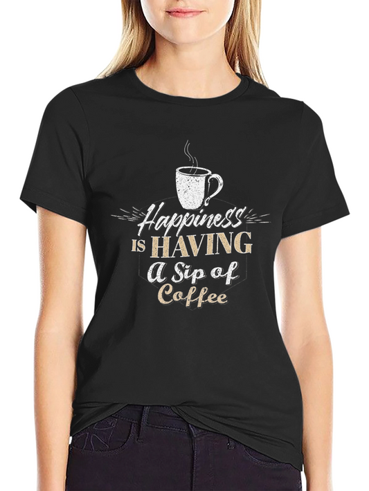 Coffee Lover Graphic Tee - Happiness Is A Sip