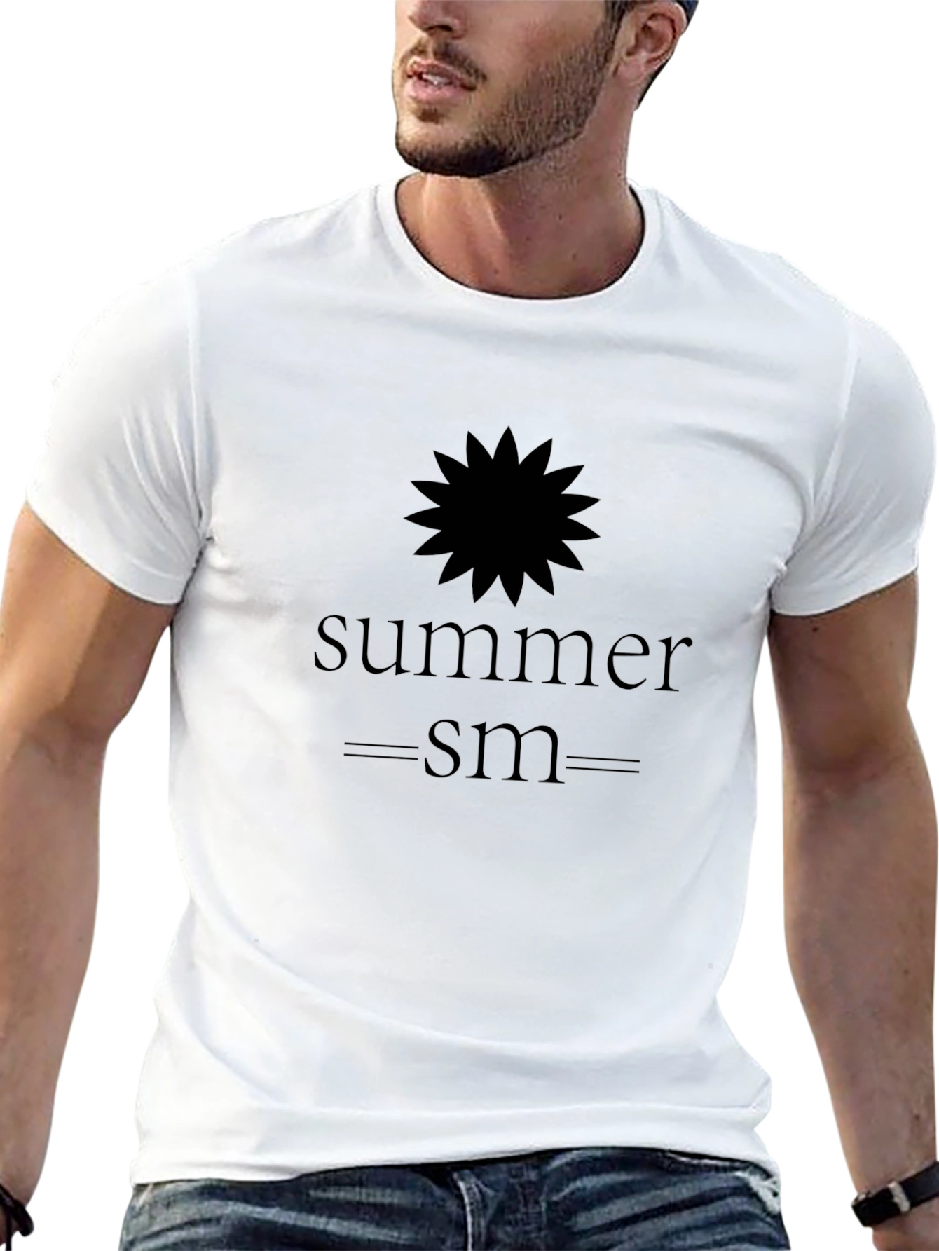 Summerism Graphic Tee - Black Cotton Blend Shirt
