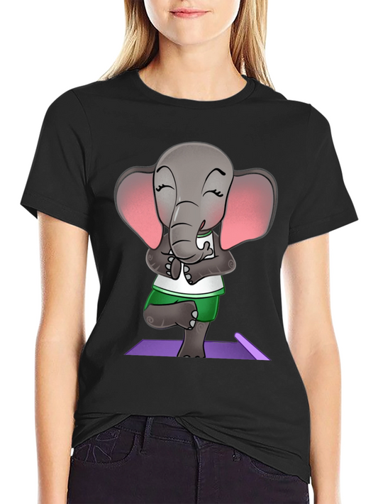 Yoga Elephant Graphic Tee - Zen Style