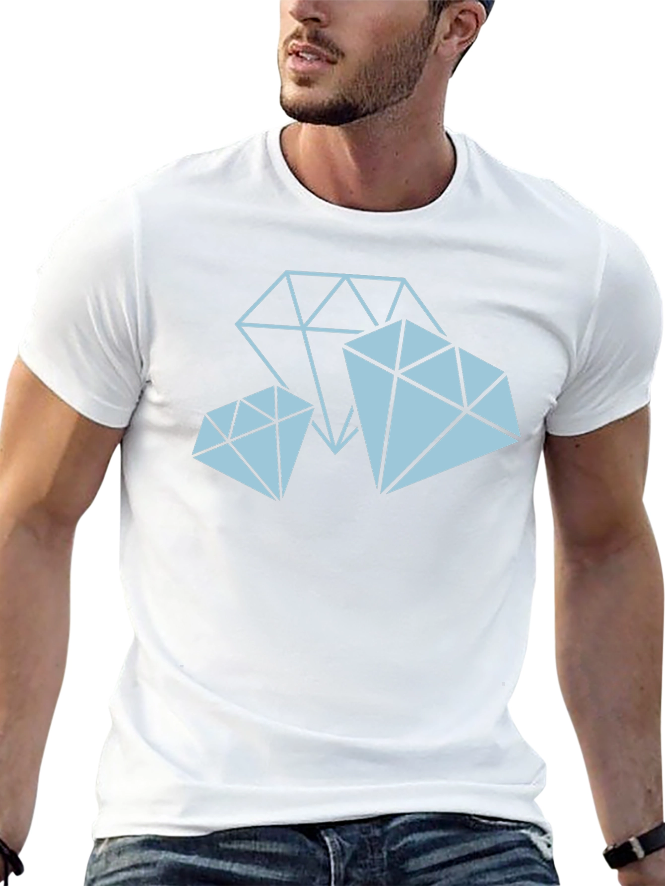 Diamond Graphic Tee - Black Cotton T-Shirt