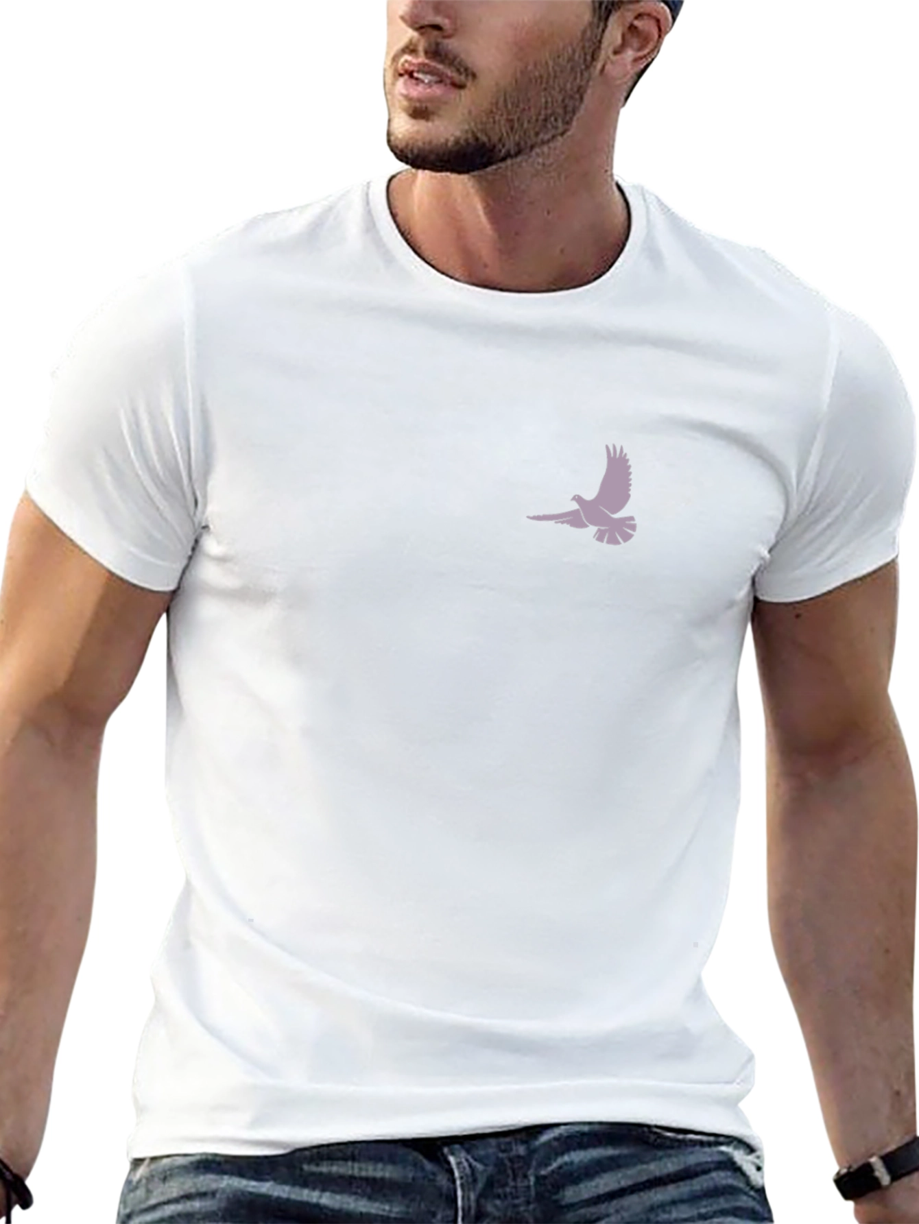 Black T-Shirt with Dove Graphic