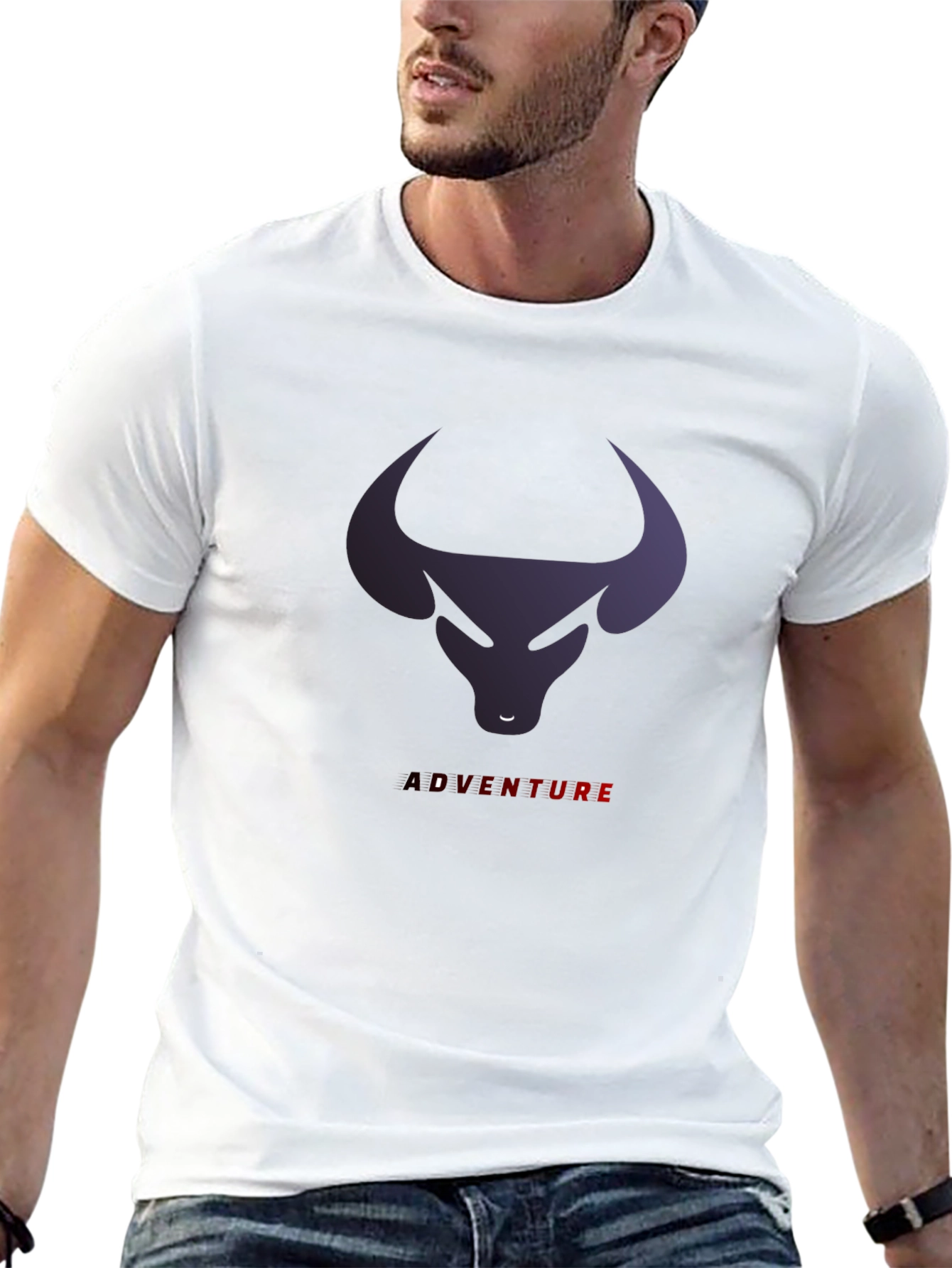 Bull Adventure Graphic Tee - Black Casual T-Shirt