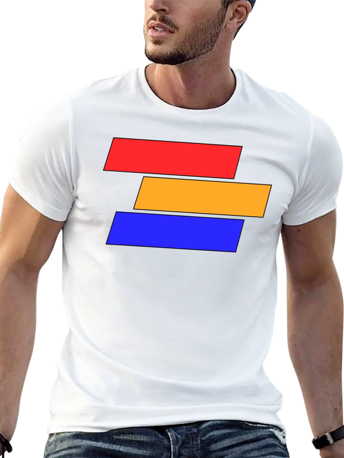 Abstract Block Graphic Tee - Modern Style