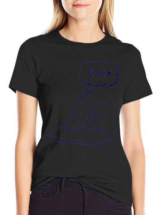Dreaming Cat Black T-Shirt