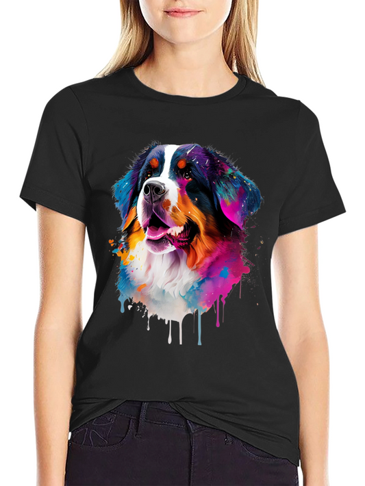 Colorful Bernese Mountain Dog Graphic Tee