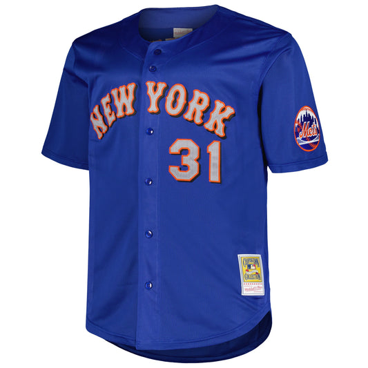 Mike Piazza New York Mets Mitchell & Ness Big & Tall Cooperstown Mesh Batting Practice Jersey - Royal