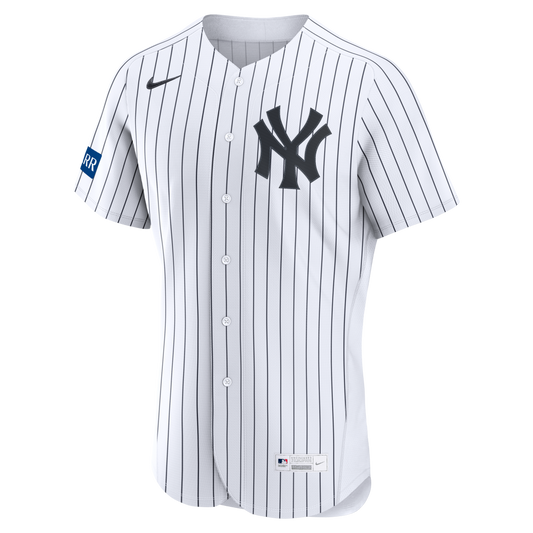 New York Yankees Nike Home Sponsor Patch Authentic Jersey - White