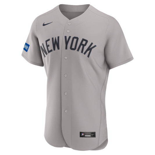 New York Yankees Nike Road Sponsor Patch Authentic Jersey - Gray