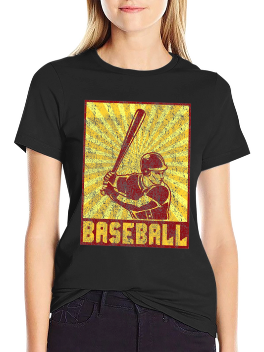 Retro Baseball Player Graphic T-Shirt