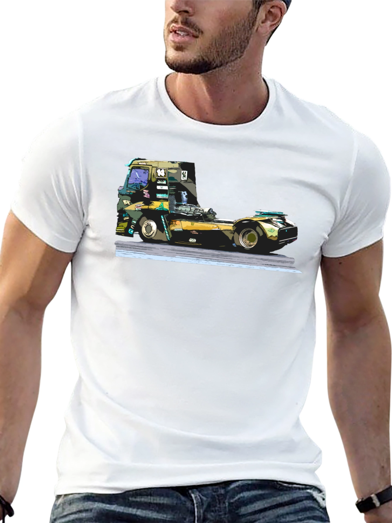 Truck Race T-Shirt - Black Graphic Tee