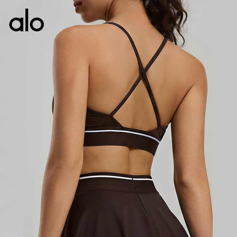 ALO Yoga Bare-Skin Feel Open-Back Tight Yoga Bra, Versatile Casual Fitness Sports Underwear