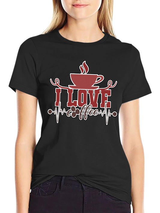 I Love Coffee Graphic Tee - Black
