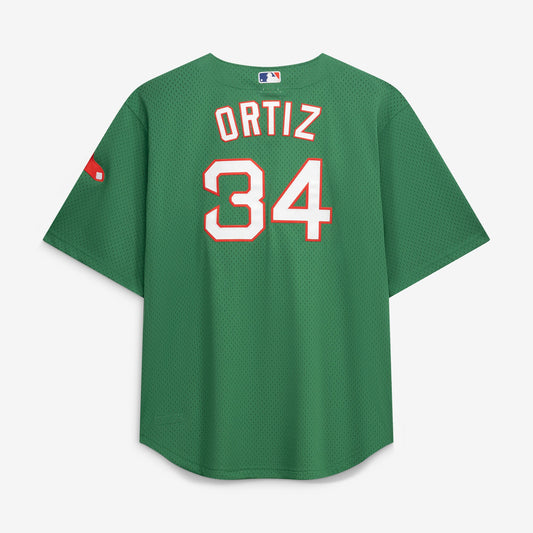 David Ortiz Boston Red Sox Mitchell & Ness Big & Tall Cooperstown Collection Mesh Batting Practice Jersey - Kelly Green