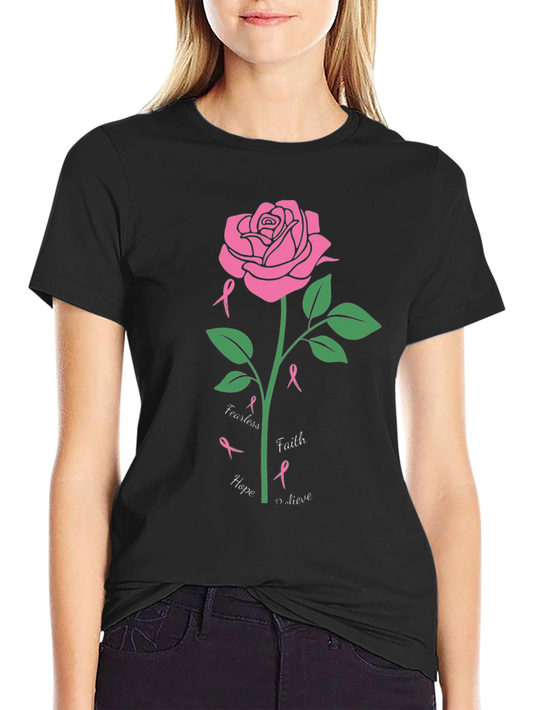 Breast Cancer Awareness Rose T-Shirt