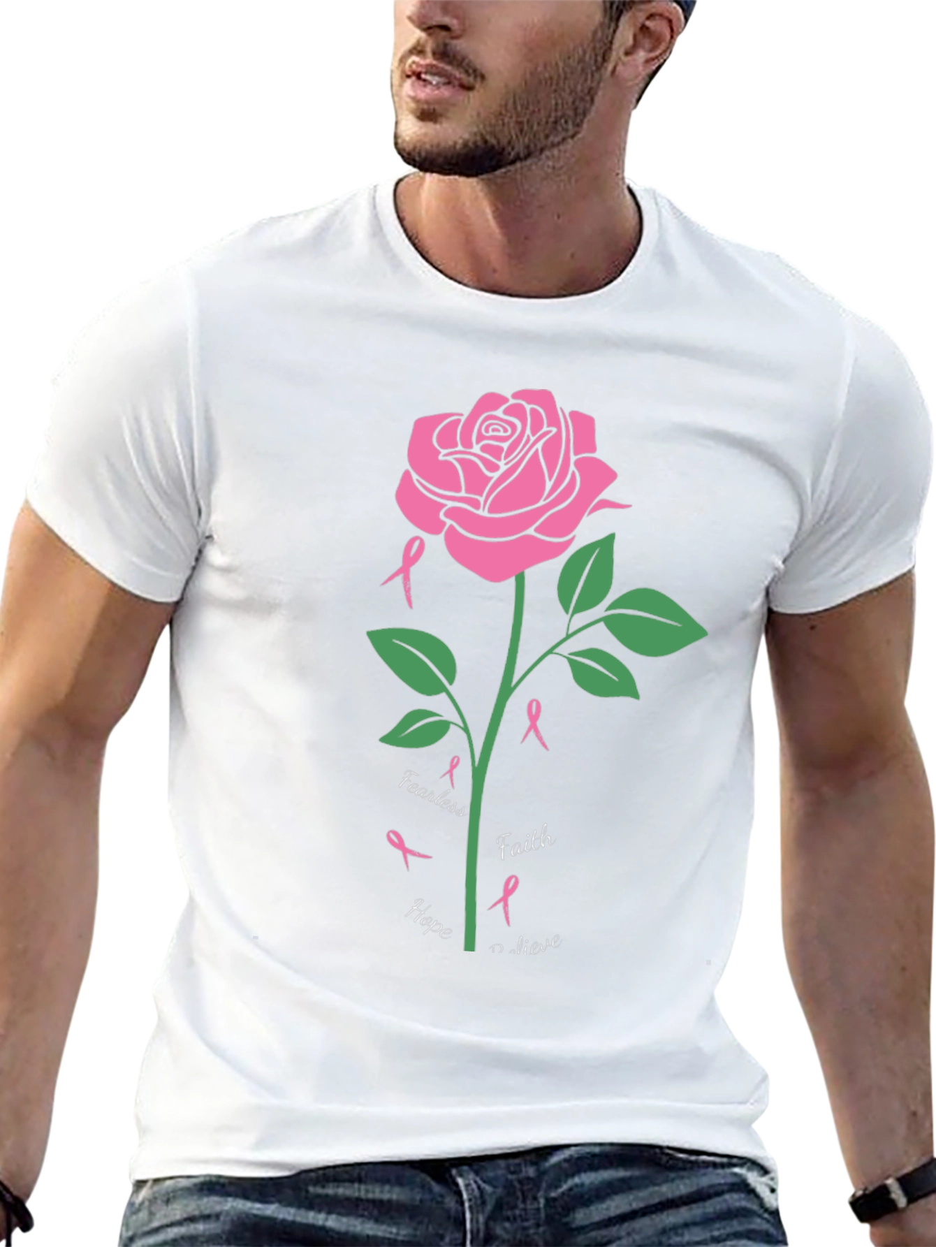 Breast Cancer Awareness Rose T-Shirt