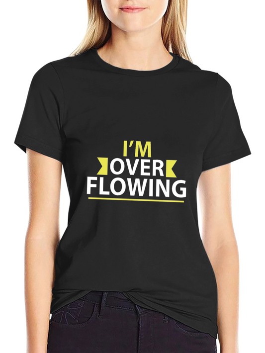 Overflowing Tee: Black Cotton Blend T-Shirt