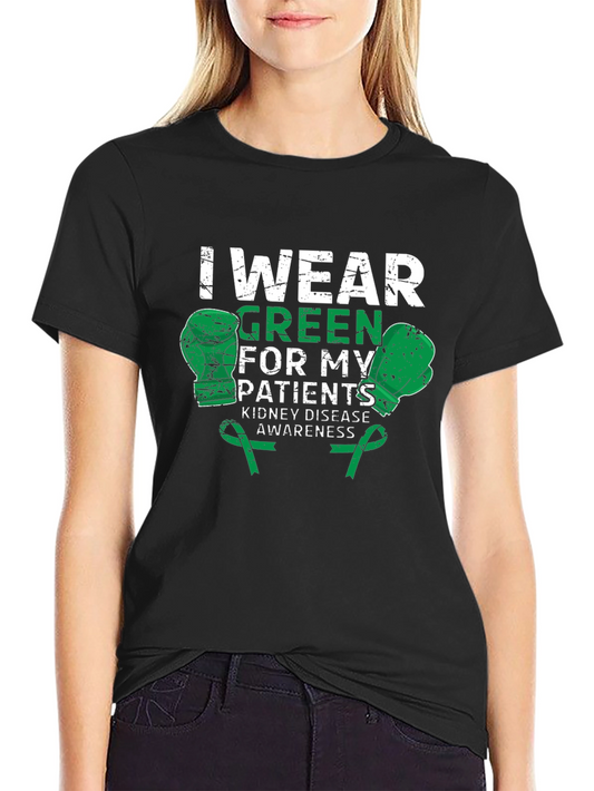 Kidney Disease Awareness Green Boxing Gloves T-Shirt