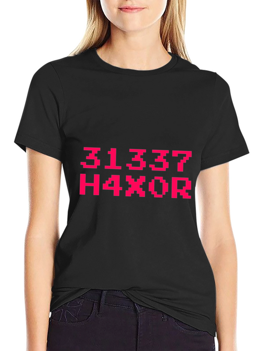 Leetspeak H4X0R Graphic Tee - Black
