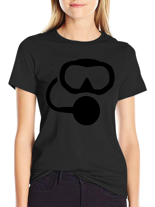 Scuba Diver Mask Graphic T-Shirt - Black