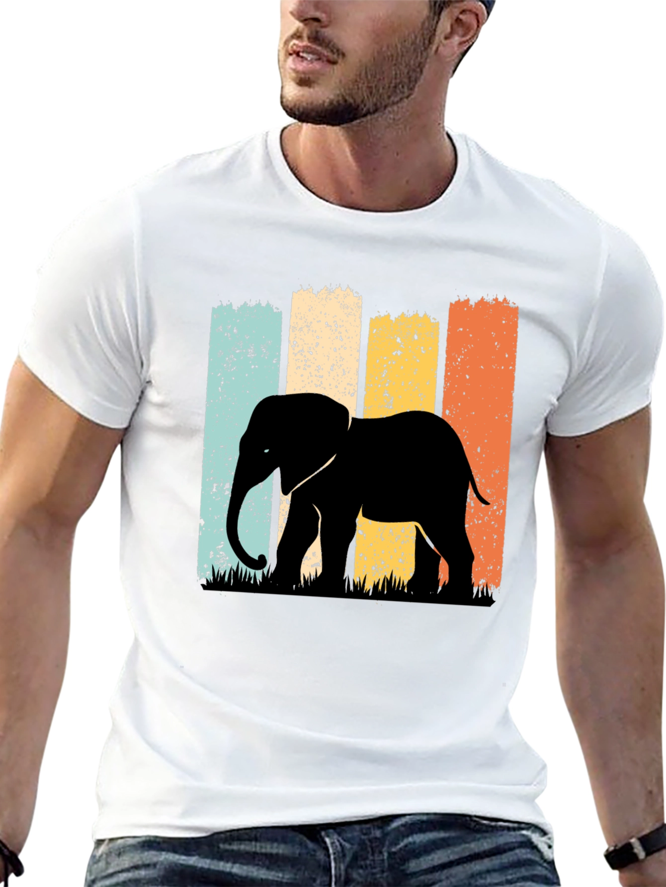 Retro Elephant Graphic T-Shirt - Classic Style