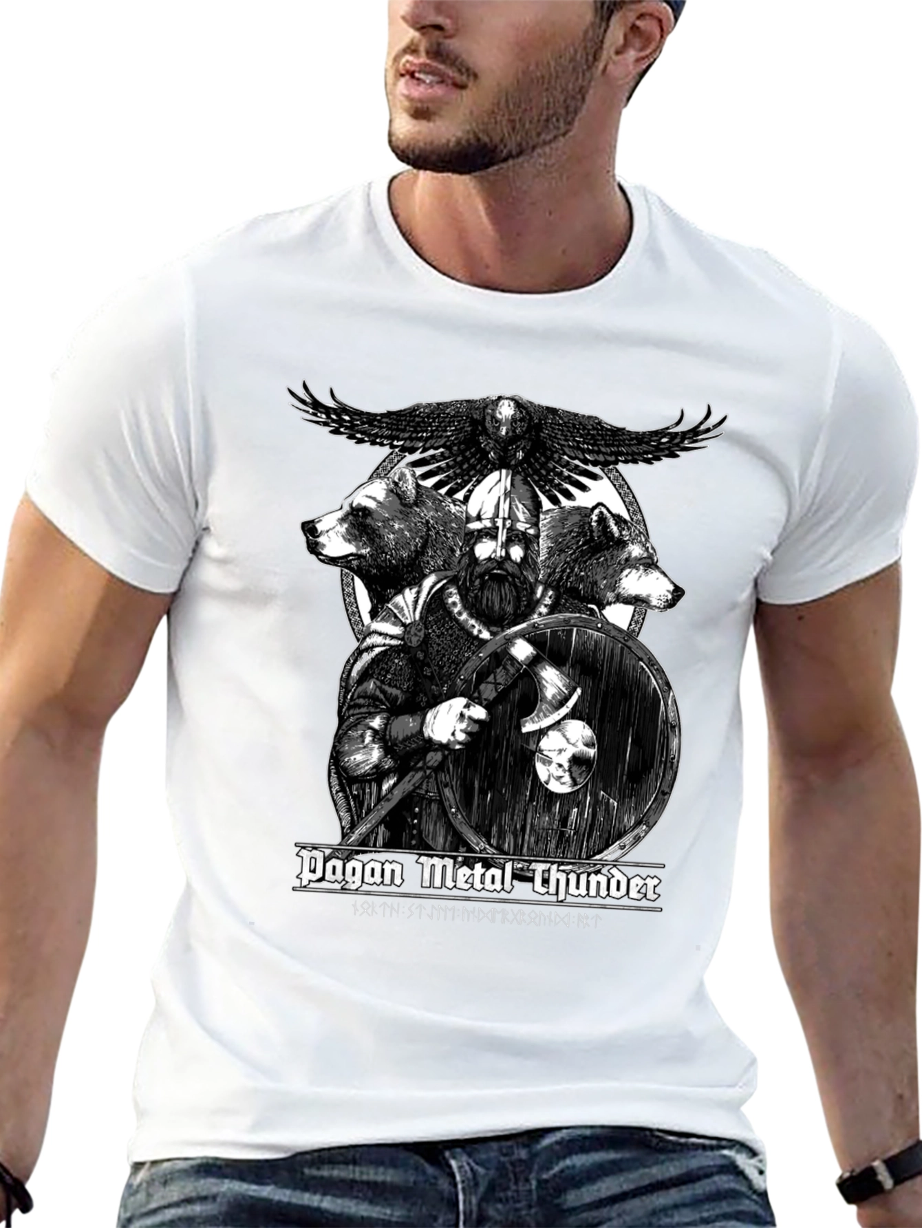 Pagan Metal Thunder Viking Graphic T-Shirt