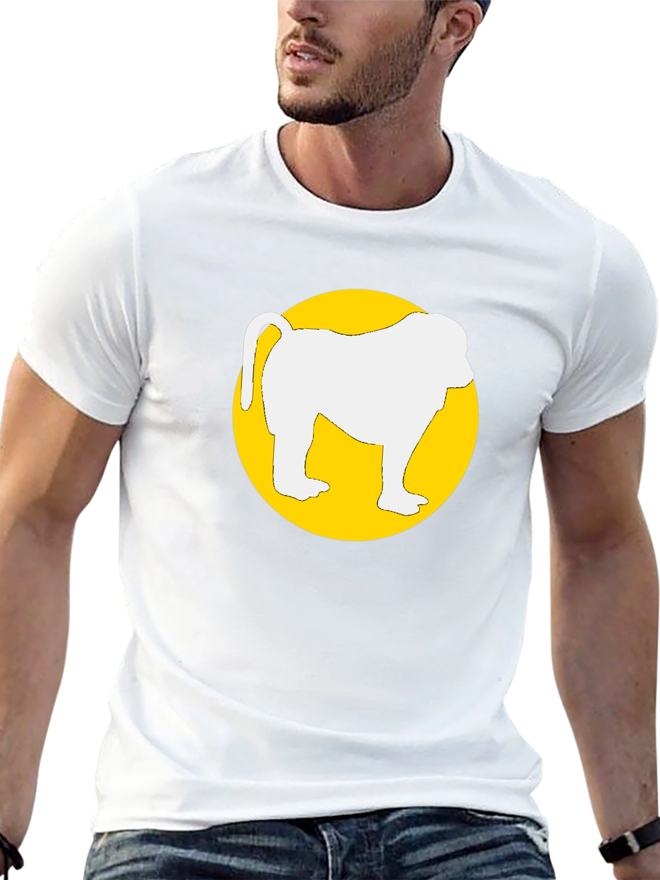 Monkey Graphic T-Shirt - Round Circle Design