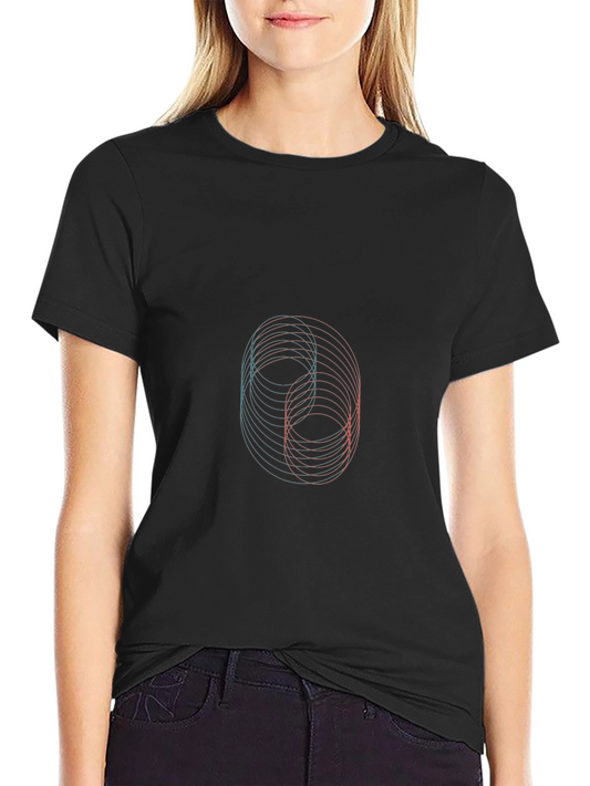 Abstract Circle Graphic Black T-Shirt