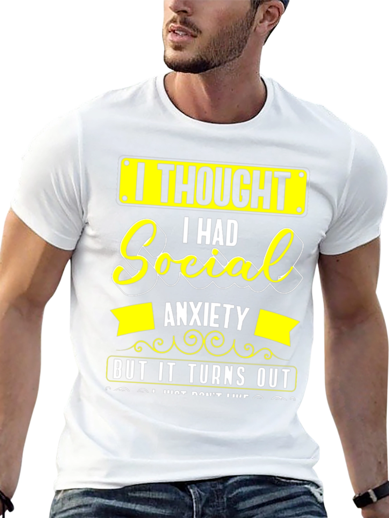Social Anxiety Funny Graphic T-Shirt