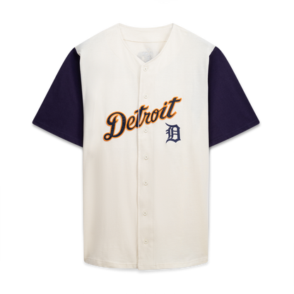 Detroit Tigers Profile Big &amp;amp; Tall Two-Color Fashion Jersey - Cream/Navy