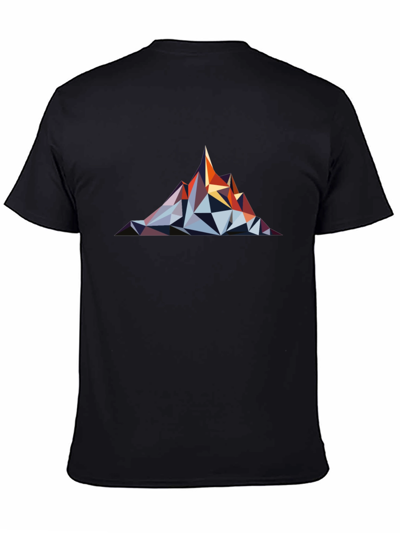 Geometric Mountain Graphic Tee - Black